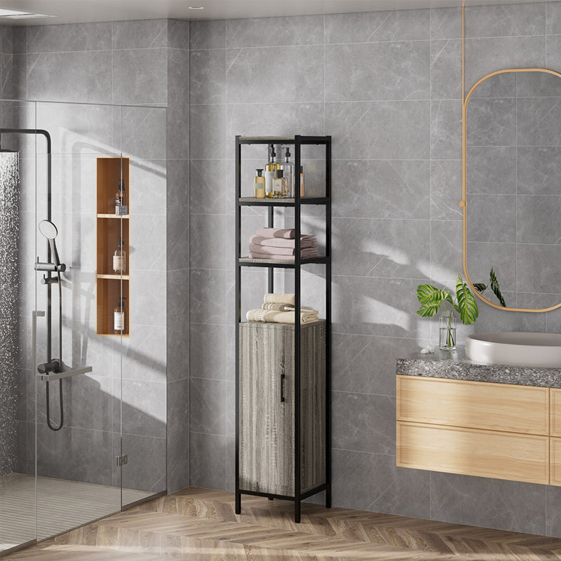 E1  MDF + Metal Freestanding Bathroom Cabinet