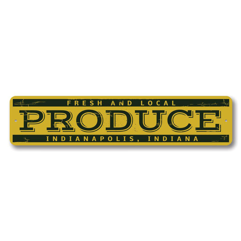 Enseigne en aluminium pour produits frais et locaux, H 6 po x l 24 po x P 0,06 po