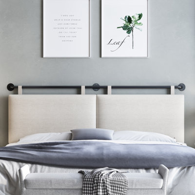 Upholstered King 100% Linen Panel Headboard