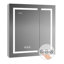 Miroir de salle de bain à fixation en surface ou encastré à DEL avec désembueur, éclairage réglable, miroir de maquillage 3X, prises USB et prises de courant-1816422512-1816422515
