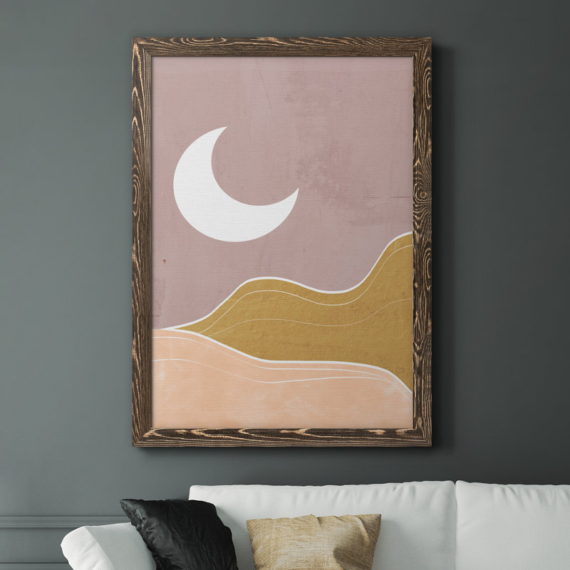 Sedona Moon - Peinture sur toile encadrée, Encadré de bois de noyer, H 44 po x l 31 po x P 1 po