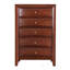 Commode Marilla G1550-CH, finition cerisier avec résine durable et placages de bois pour les chambres à coucher modernes