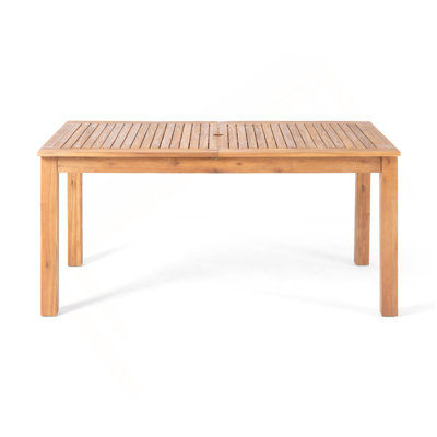 Table de salle à manger d'extérieur extensible en bois d'acacia, naturel