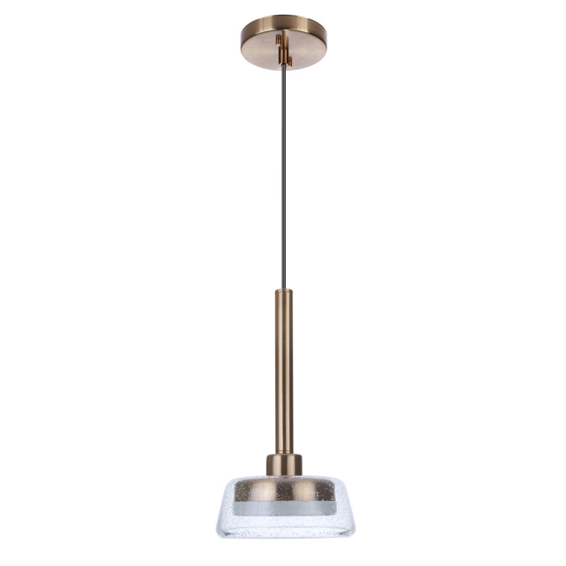 Luminaire suspendu conique à 1 lumière DEL Talisha, H 12,75 po x l 7,38 po x P 7,38 po, Laiton