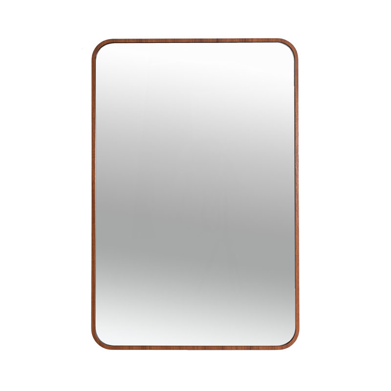 Jakayla Metal Flat Wall Mirror, Light Brown