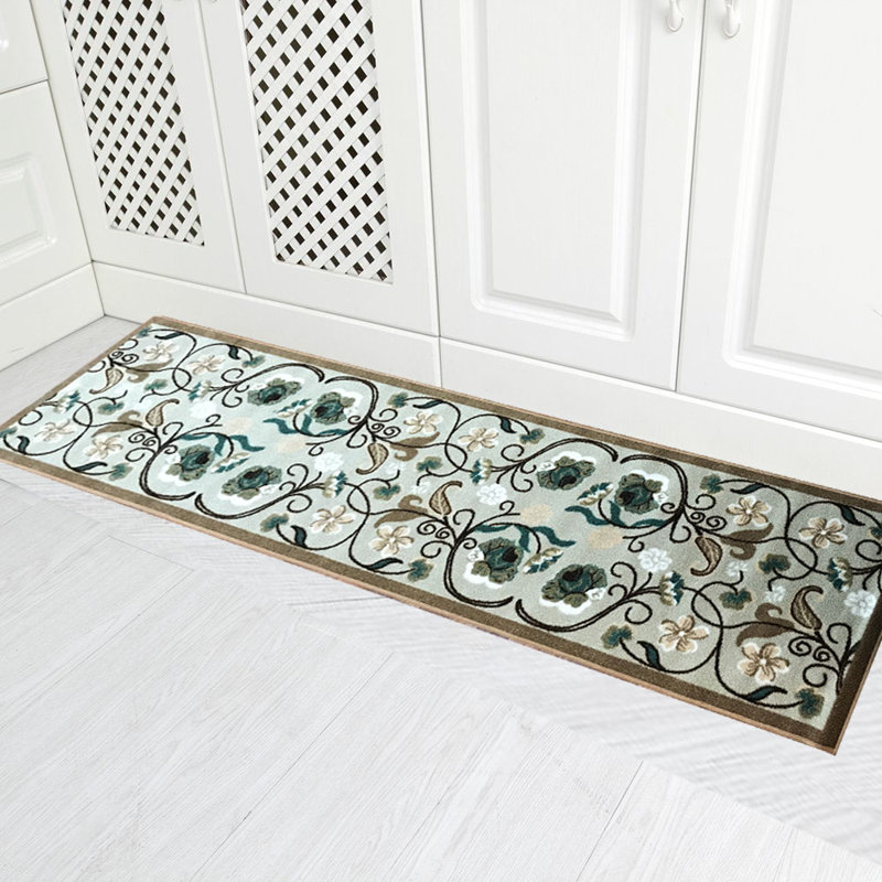 Tapis de cuisine Hepatique, Tapis de couloir 1,8 pi x 4,11 po, Ivoire