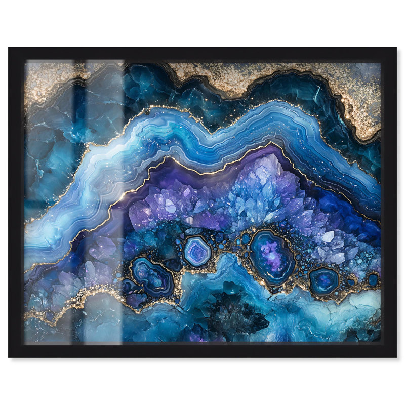 «Geode Galactic II», reproduction d'art par Geode Blue Art par Art Remedy, H 17 po x l 21 po, Noir