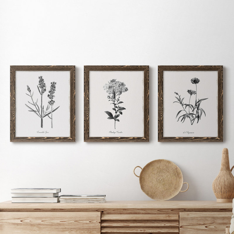 «Simply Imperial», ensemble de 3 impressions sur toile encadrées, Noyer, H 31,5 po x l 43,5 po x P 1 po