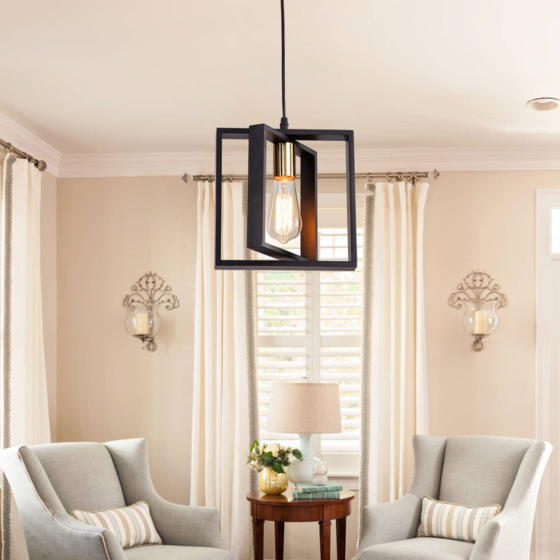 Vonholt 1 - Light Square/Rectangle Pendant, Black