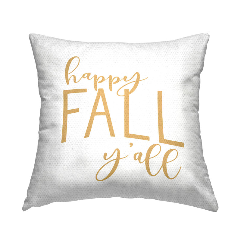 Coussin Happy Happy Y'all Autumn Calligraphy
