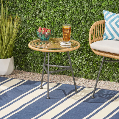 Table d'appoint en faux rotin Orlando