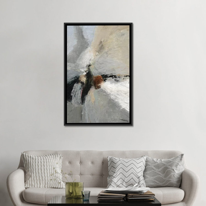 « dispassation ii », impression sur toile, H 26 po x l 18 po x P 1,5 po, Pas de tapis, Toile encadrée noire