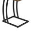 Table d'appoint moderne avec finition en muscade et fabrication en métal Options de rangement pour prises électriques rustiques-1810705741
