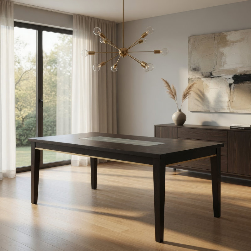 Yada Dining Table, Espresso Brown Rectangular 72 Inch Top