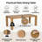 6-Person Outdoor Patio Dining Set, 71" Rectangular Table with Umbrella Hole, Chairs & Bench with Removable Cushions for Garden Poolside-925959961