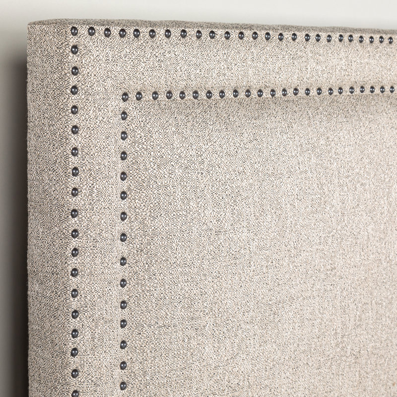 Murl Upholstered Headboard, King, Avignon Charcoal/Pearl Gray
