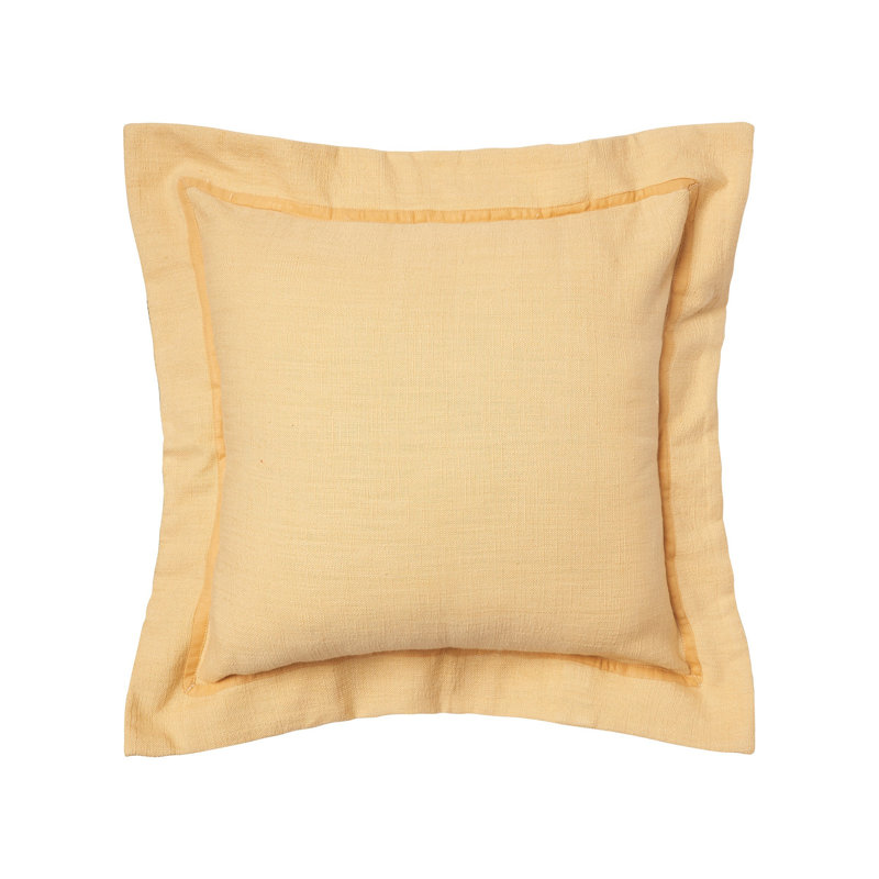 Cornsilk Flange Throw Pillow, Cornsilk Yellow