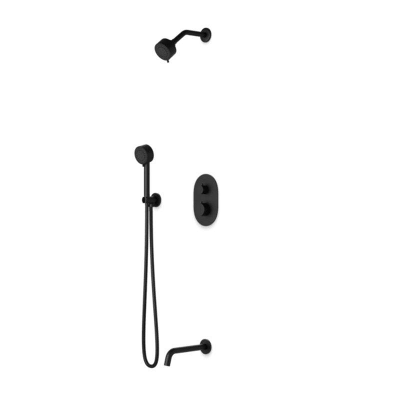 Complete Shower System, Satin Brass