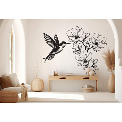 Fleurs de colibri, décorations murales, décorations de magnolia, colibri, art mural, autocollants, décoration intérieure, murales, cadeaux, décoration, 330RS