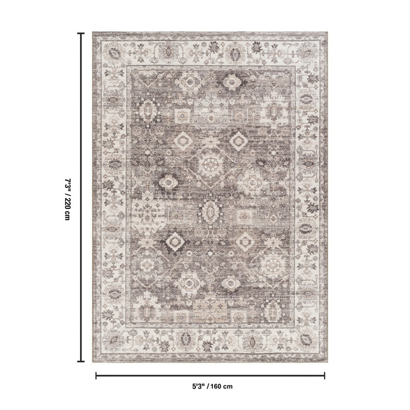 Tapis multicolore à motif spécial, Rectangle 5 pi 3 po x 7 pi 3 po