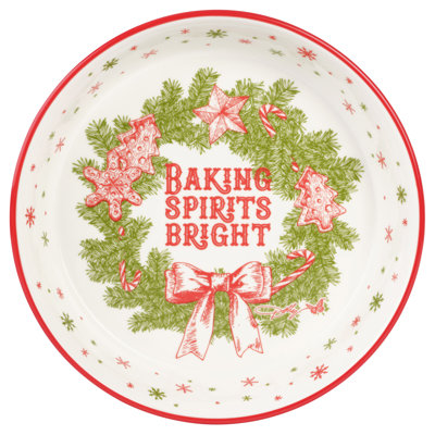 Holly Dolly "Baking Spirits Bright" Pie Plate