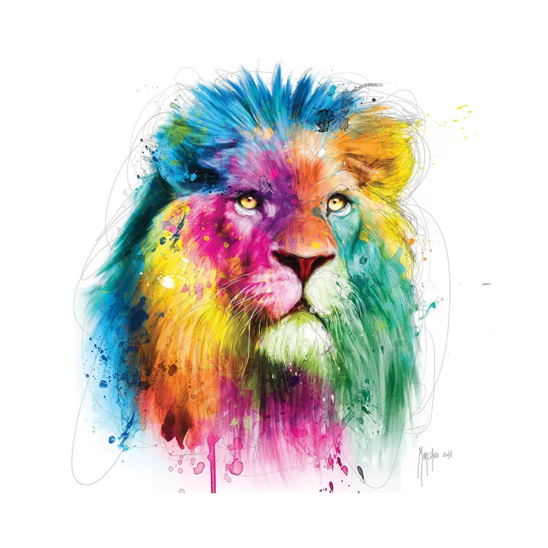 Lion by Patrice Murciano - Wrapped Canvas Gallery-Wrapped Canvas Giclée, 45.72 cm H x 45.72 cm W x 1.91 cm D