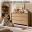 Commode Rondo 63 po L en bois naturel, 9 tiroirs, style moderne, pour chambre ou salon, chêne naturel-138915721