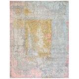 New Indian Weathered Wool And Silk On Cotton 11Ft11inx15ft3in Gold
