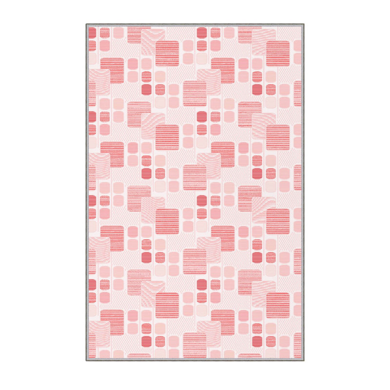 Stylish Hall Carpet 2.6 x 4.9 Feet, 100% Polyester with 8 mm Pile Height | Antibacterial, Non-Slip PVC Felt Dot Underside | Machine Washable, 3D Digital Printing | Perfect for Home Entryways & Living Spaces