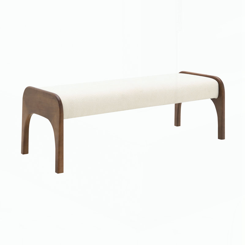 Banc long rembourré 50,25 po, Beige, Beige