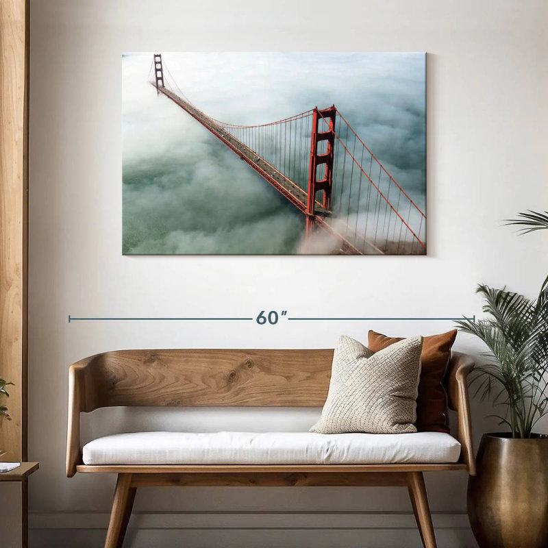 Lilie brouillard au Golden Gate Bridge, H 30 po x l 45 po