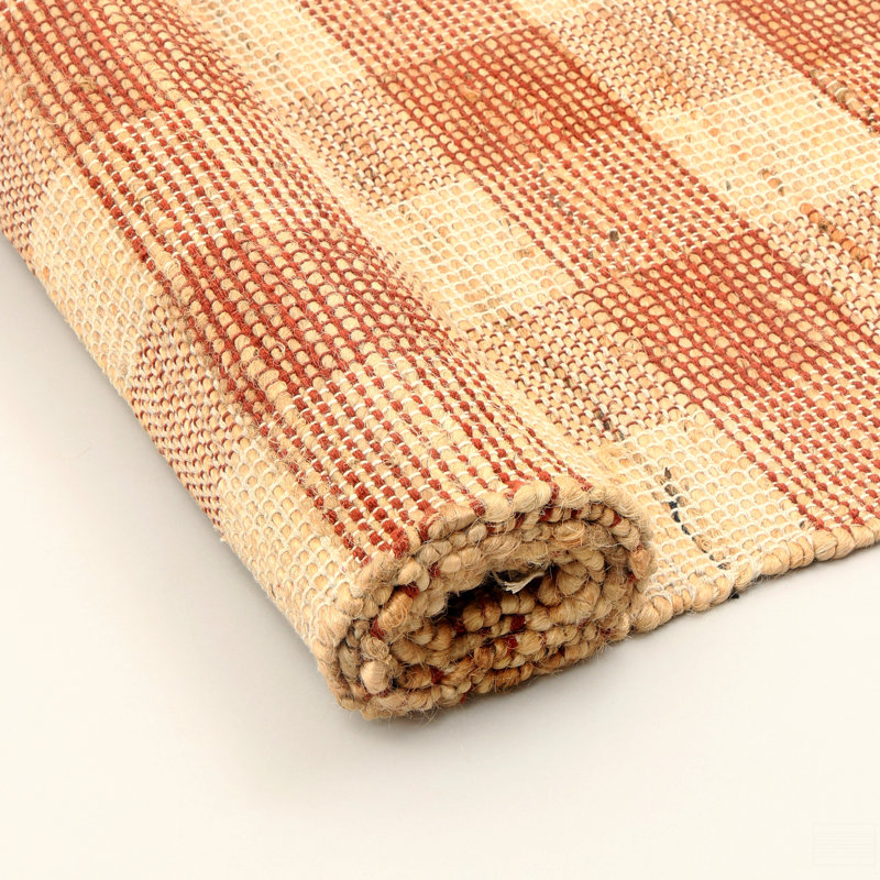 Tapis en jute, tapis écossais brun foncé durable, 5 pi x 7 pi