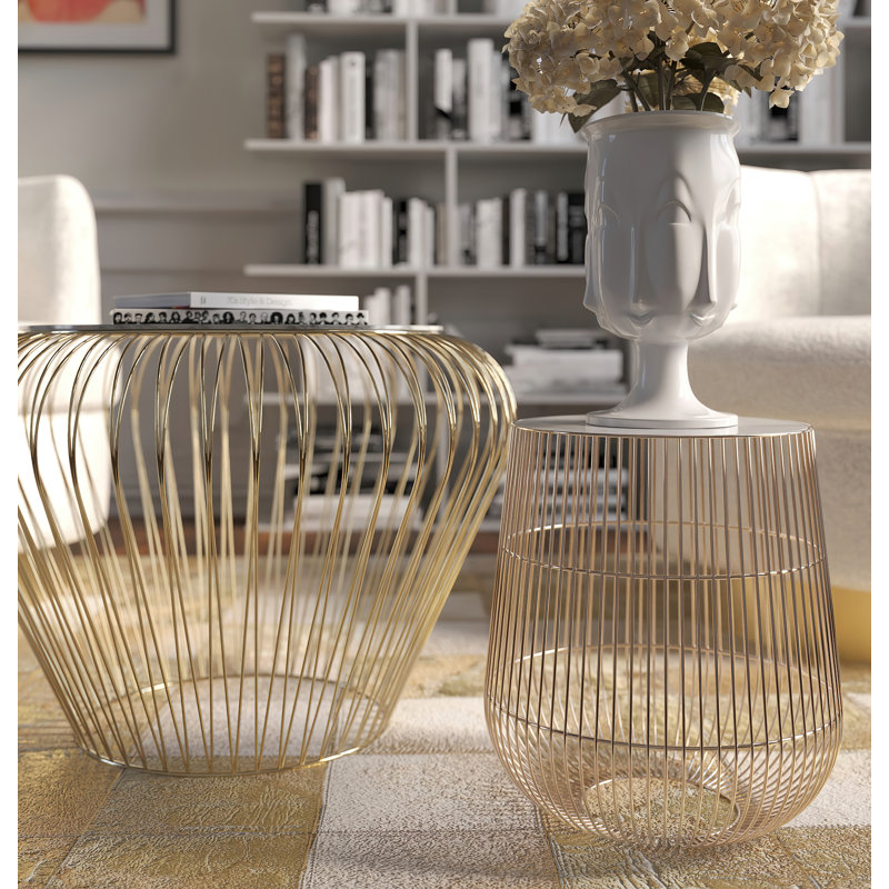 Beam Side Table, Gold