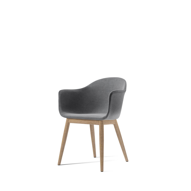 Harbour Upholstered Arm Chair, Dark Stained Oak, Fiord 2 961 Wool