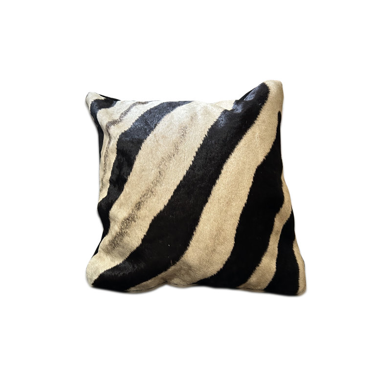 Real Zebra Skin Pillow Cover 17X17 inches