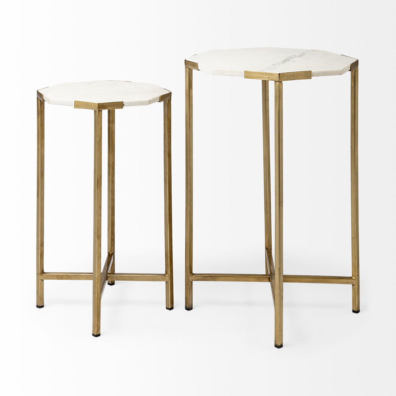 Quickep Marble Top Nesting Tables