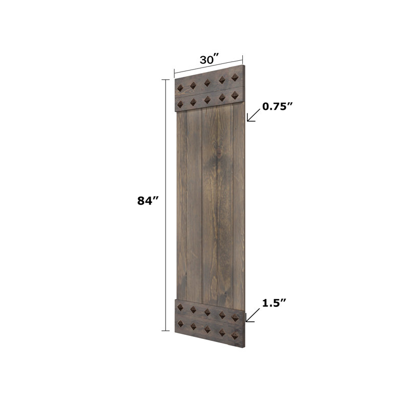 IsLife 84 in. H Matte Barn Door with Barn Door Hardware, 30" x 84", Smoky Gray