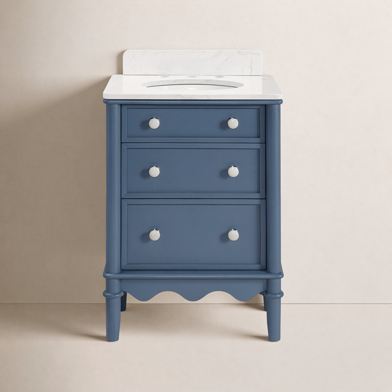 Juliette Bathroom Vanity, Blue, 34" H x 24" W x 20" D