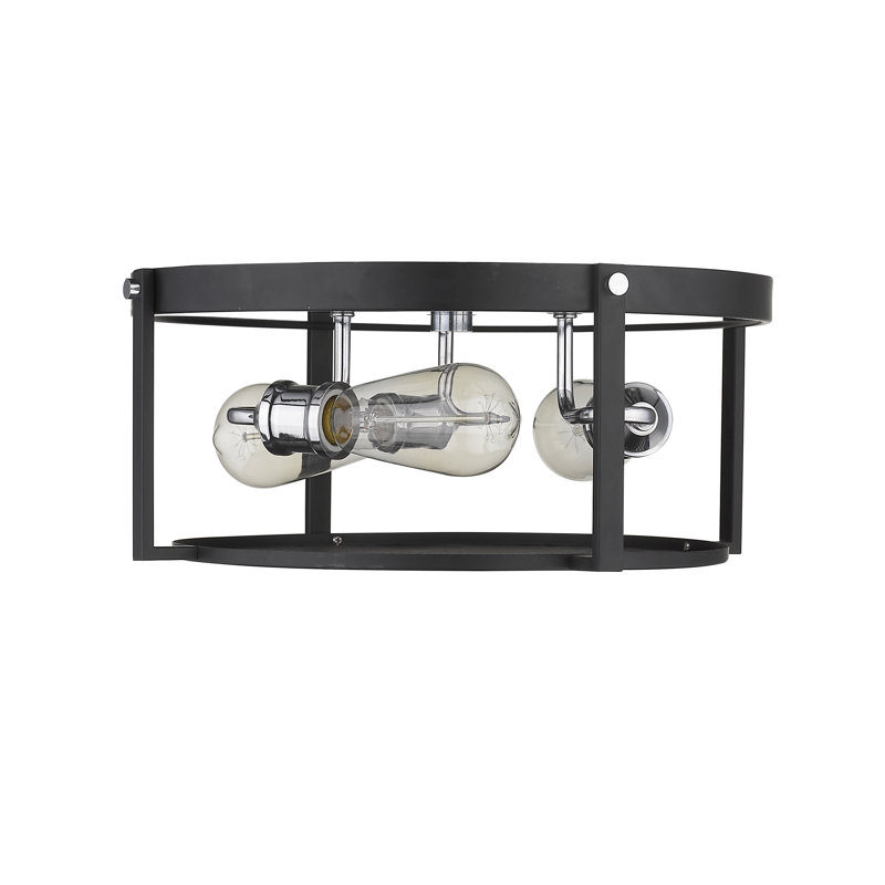 Vigue Flush Mount, Matte Black/Chrome