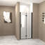 Porte de douche pliante 36 po x 72 po avec cadre en aluminium trempé 1/4 po Afton-123254210