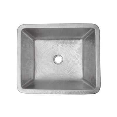 Lavabo vasque rectangulaire en cuivre martelé à jupe 19 "