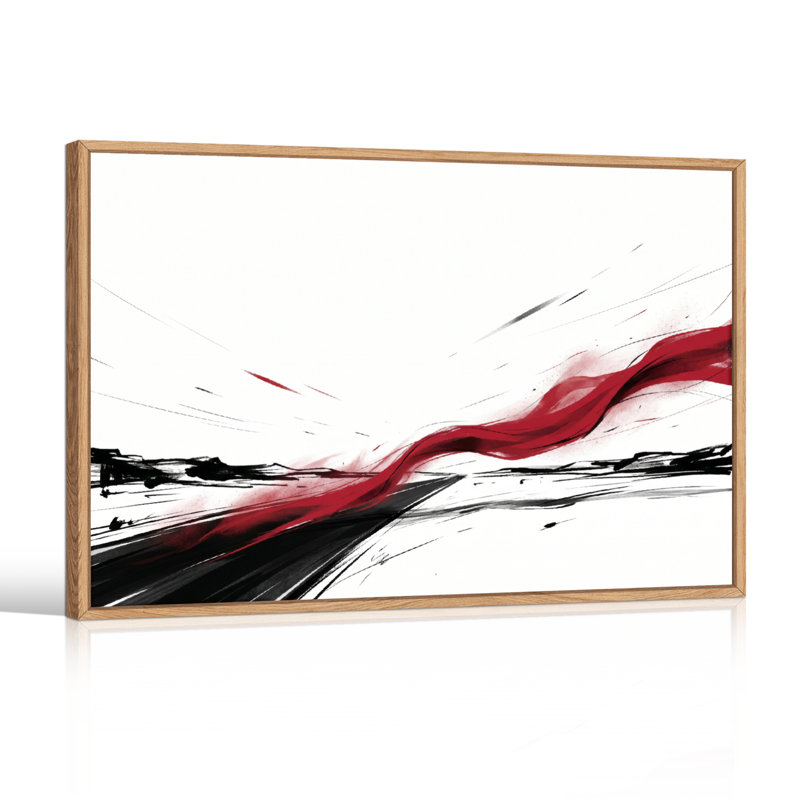 Ensemble de 1 tableau abstrait à motif vague sur toile, H 28 po x l 40 po, Natural