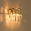Applique murale 1 lumière en cristal doré pour salle de bain