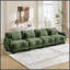 Canapé surdimensionné 4 places en chenille avec soutien lombaire, 4 coussins lombaires raffinés, design ergonomique incurvé, canapé modulaire facile à monter pour salon ou bureau, vert-618239228