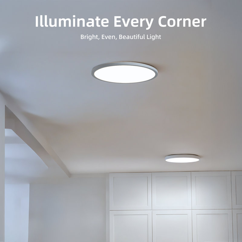 4 Pack 12 Inch LED Flush Mount Ceiling Light Fixture, 2400LM, 5000K Daylight, 24W, Dimmable, Modern Round Light for Kitchen Bedroom Hallway Laundry Room