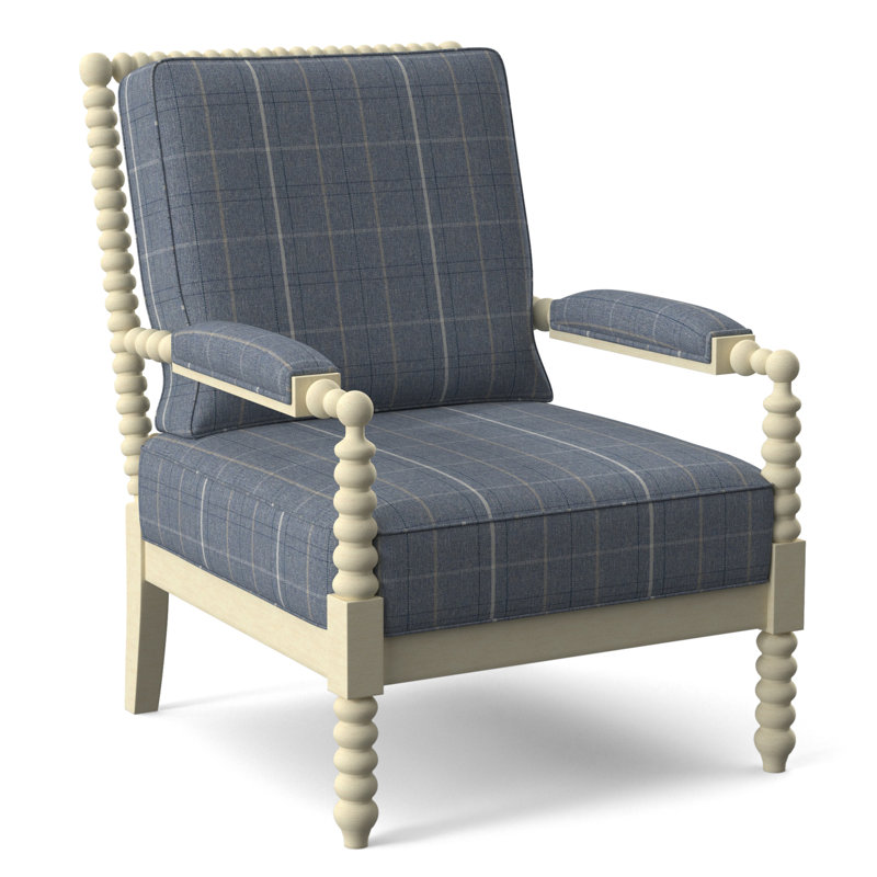 Fauteuil Jamilla Sabrina, Finition bisque, Lapis écossais 0126-63