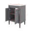 Meuble-lavabo contemporain 24 po avec lavabo à fixation supérieure et armoire de rangement à 2 niveaux-170179296-170179327