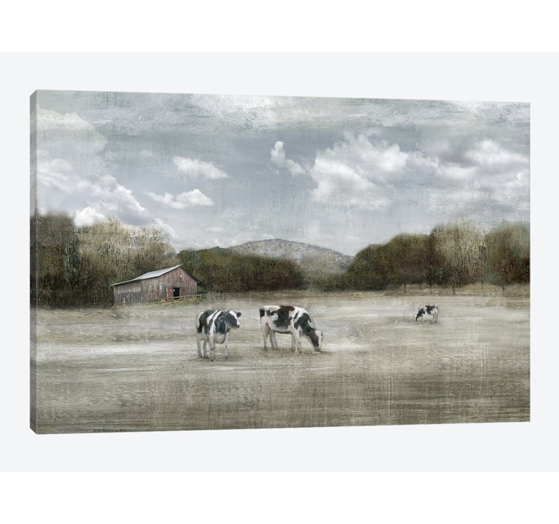 «Country Satisfaction», reproduction sur toile, Papier d'art encadré noir, Blanc, H 24 po x l 32 po x P 1 po