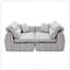 Chenille Stripe Fabric Compressed Sponge Sofa, 3-Seater Modern Upholstered Couch with Throw Pillows for Living Room, Apartment, Small Space