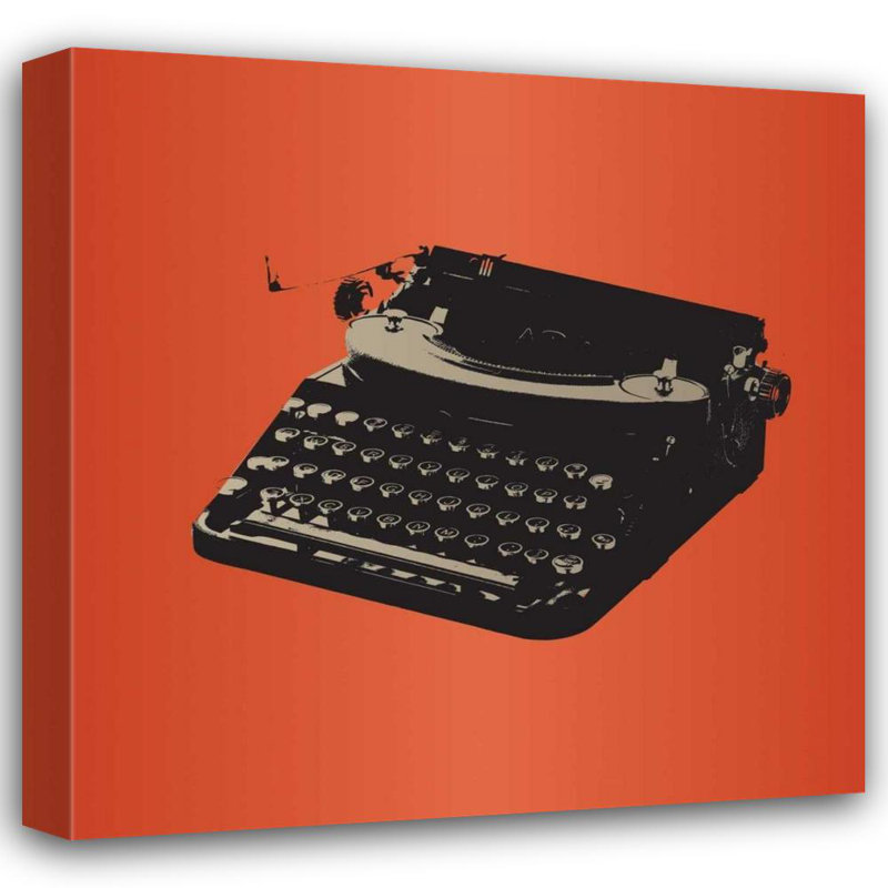 Red Barrel Studio® PI Studio Gallery Wrapped Canvas Art Titled: MCM Typewriter